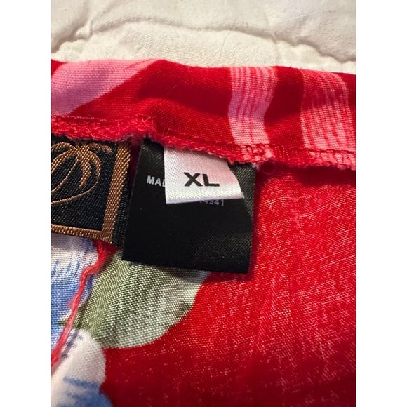 VTG Tiki Palm Hawaiian-Style Floral Rayon Button-Down adjustable Sundress XL - Picture 2 of 13